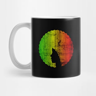 Afro Hair Woman with African Rasta Colors, Black History Mug